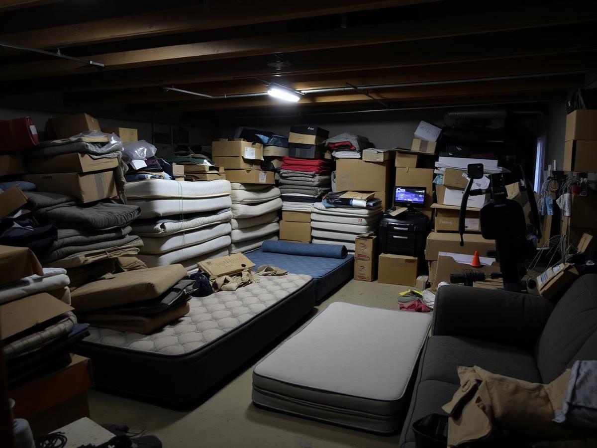 Basement Mattress Removal — before