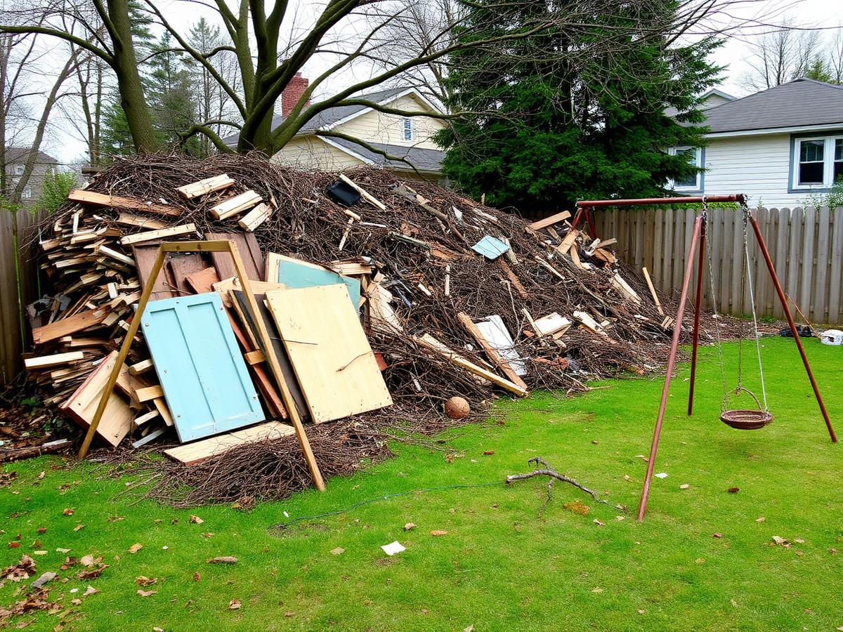 Backyard Debris Haul — before